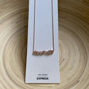 NWT Express Cubic Zirconia Rose Gold Necklace